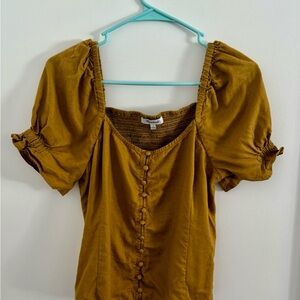 Madewell Button-Front Smock-Back Top